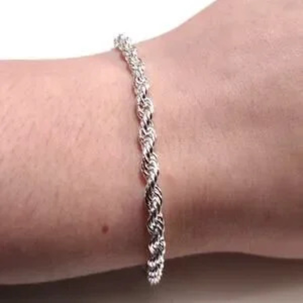 925 Silver Plated Bracelet Diamond Cut Jewelry Christmas Birthday Gift!!!